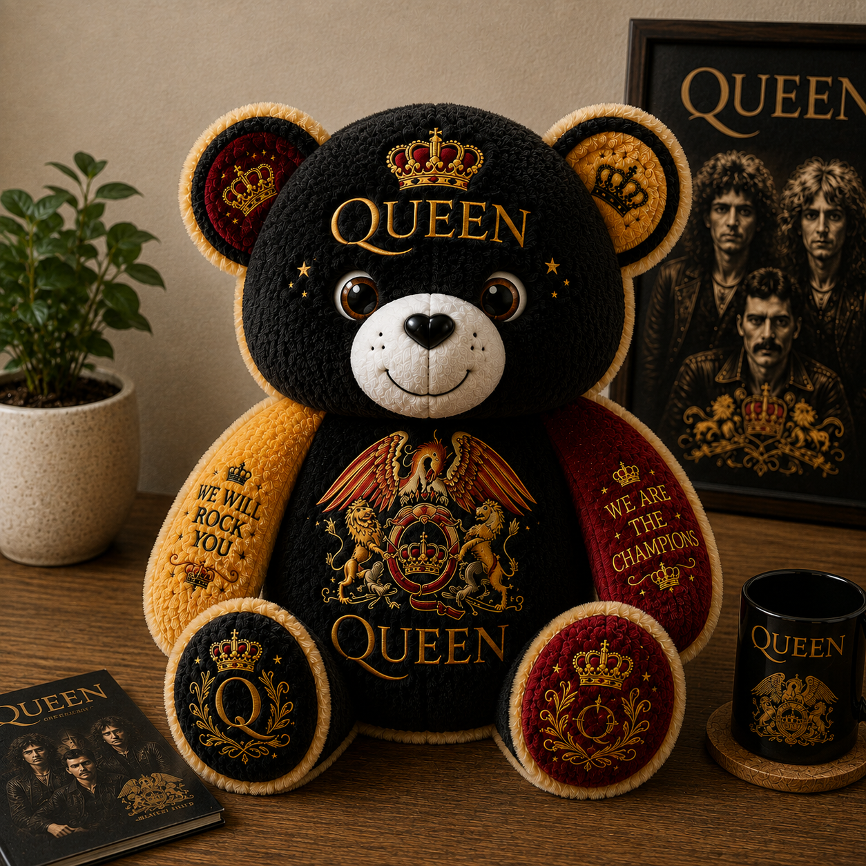 Queen Bear Custom Shaped Pillow – Gift for Classic Music Lover