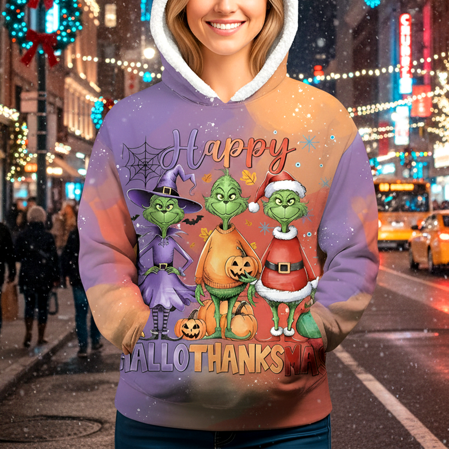 Happy HalloThanksMas All Over Print Shirt