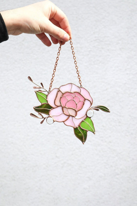 Peony Flower Spring Window Hanging Acrylic