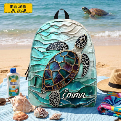 Personalized Sea Turtle - Kids Backpack V3