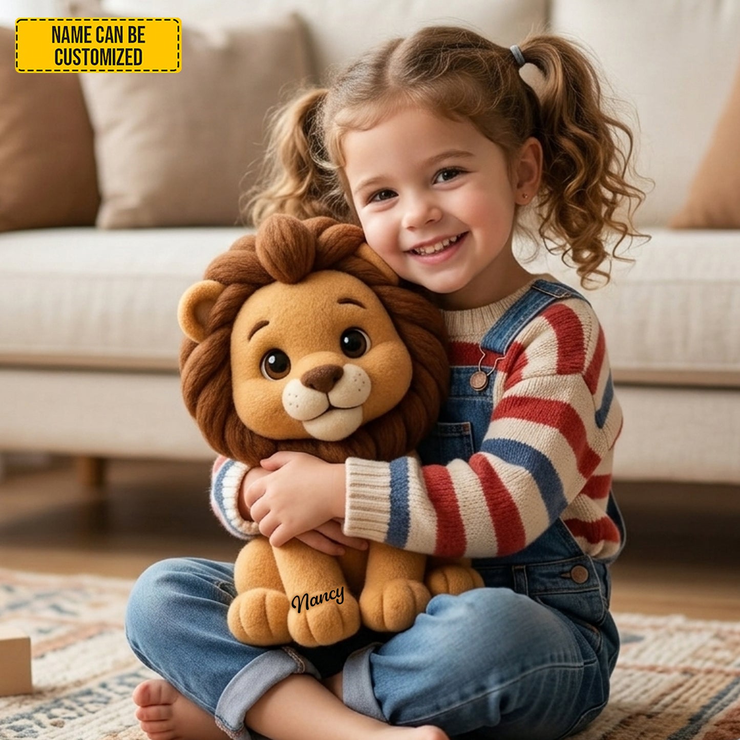 Personalized Cute Lion Custom Shape Pillow
