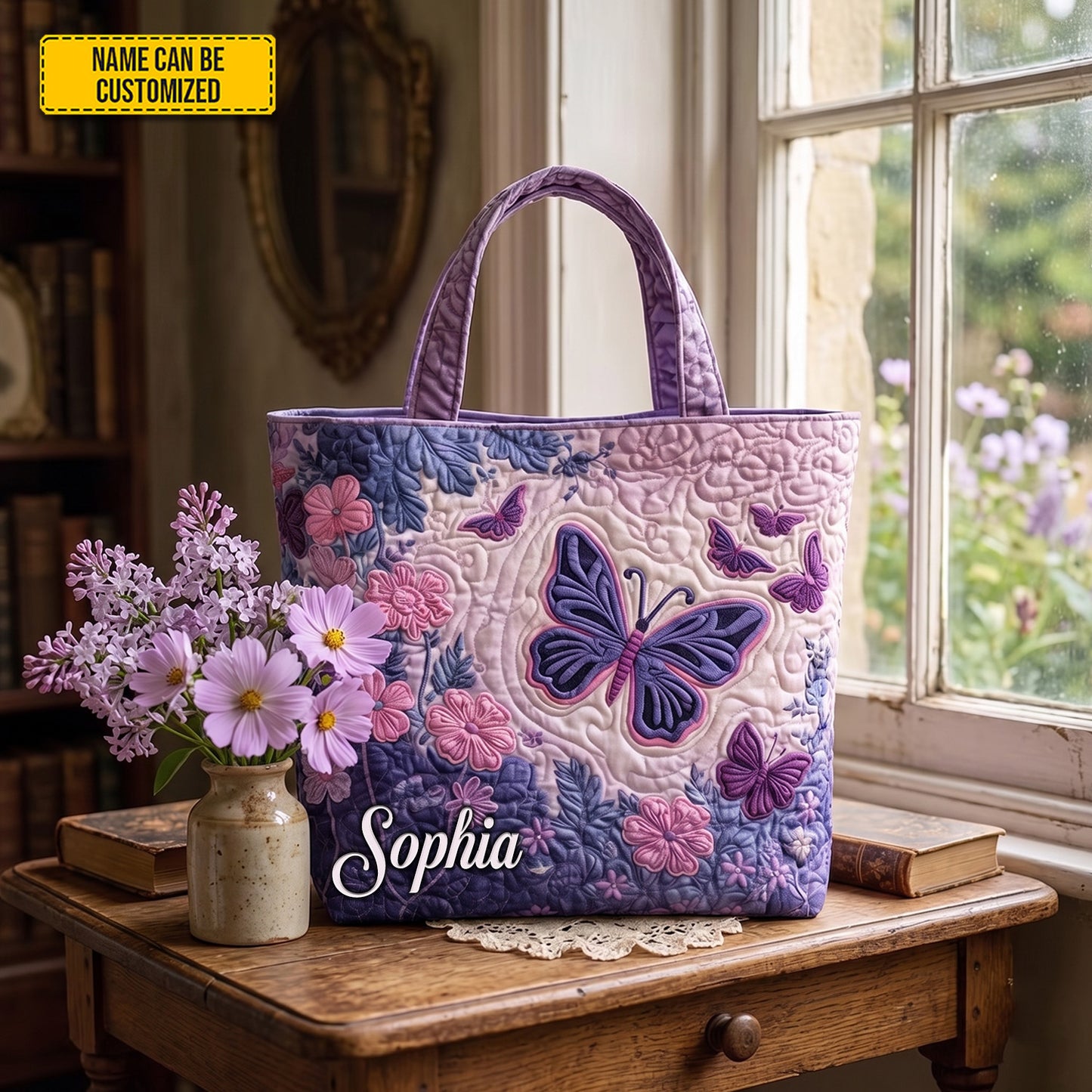 Personalized Dreamy Butterfly Tote Bag