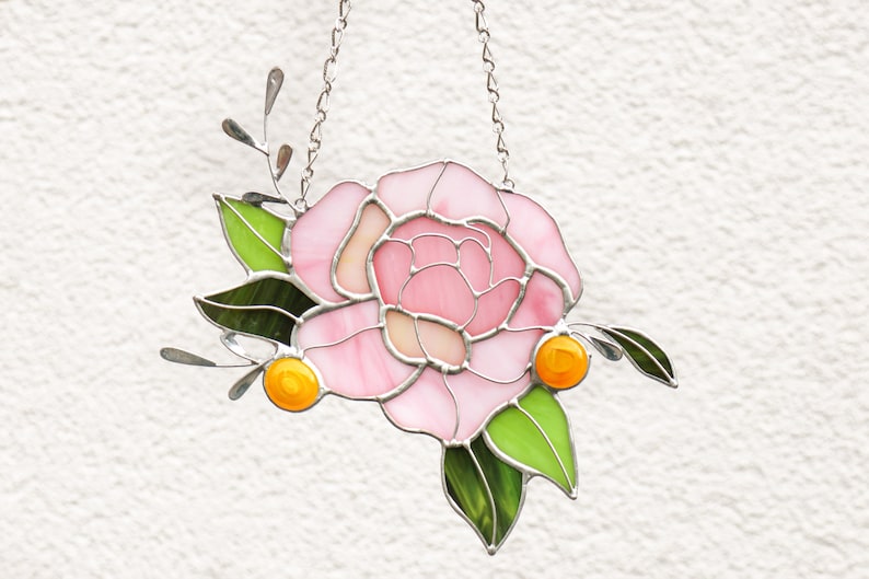 Peony Flower Spring Window Hanging Acrylic