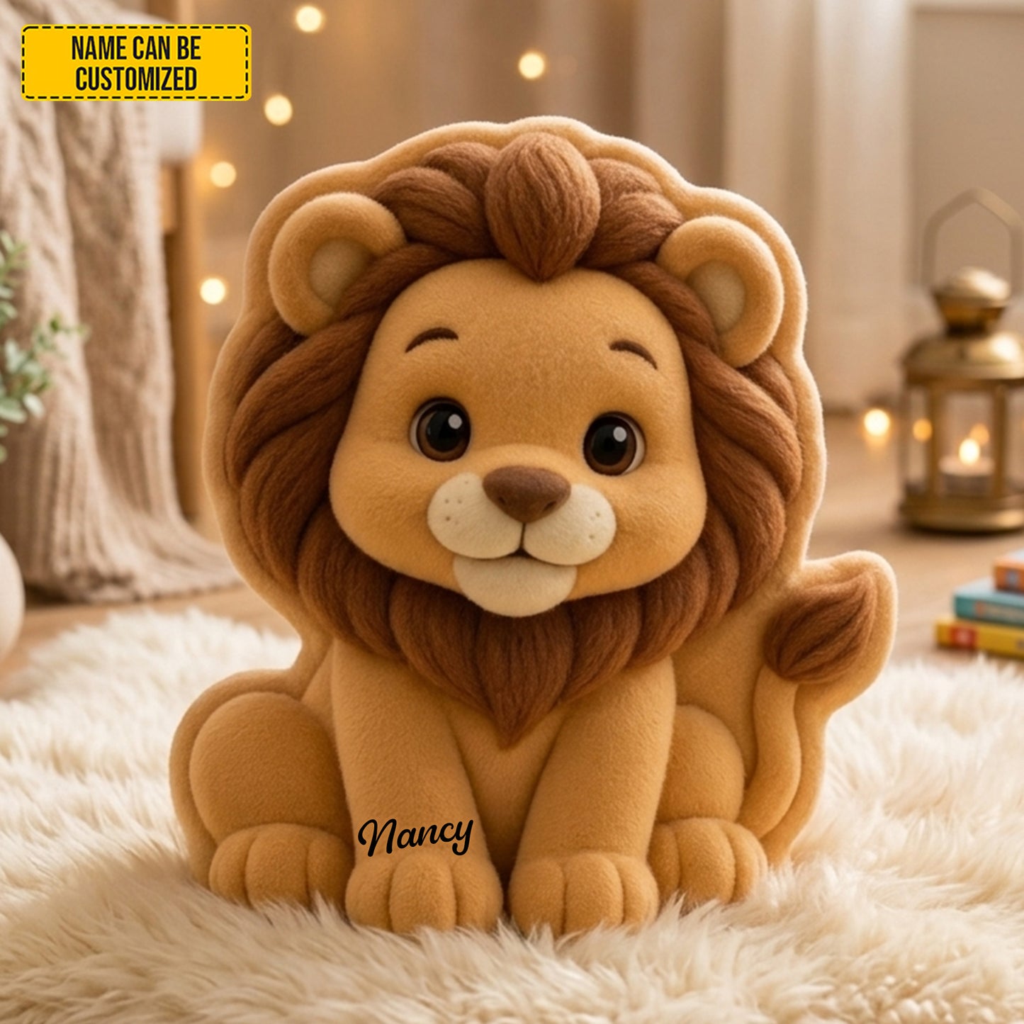 Personalized Cute Lion Custom Shape Pillow