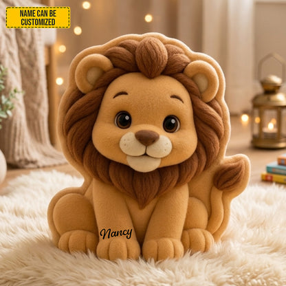 Personalized Cute Lion Custom Shape Pillow