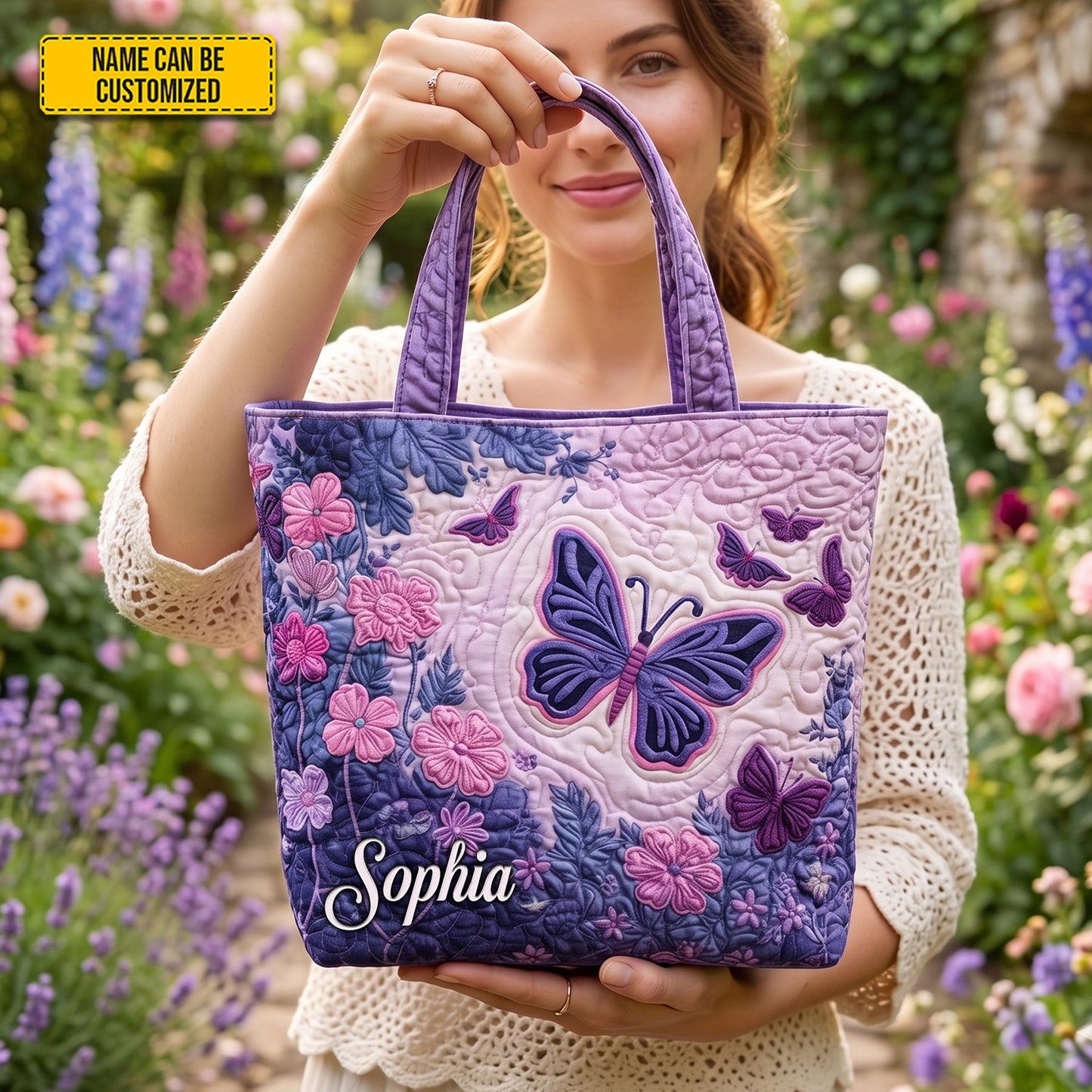 Personalized Dreamy Butterfly Tote Bag