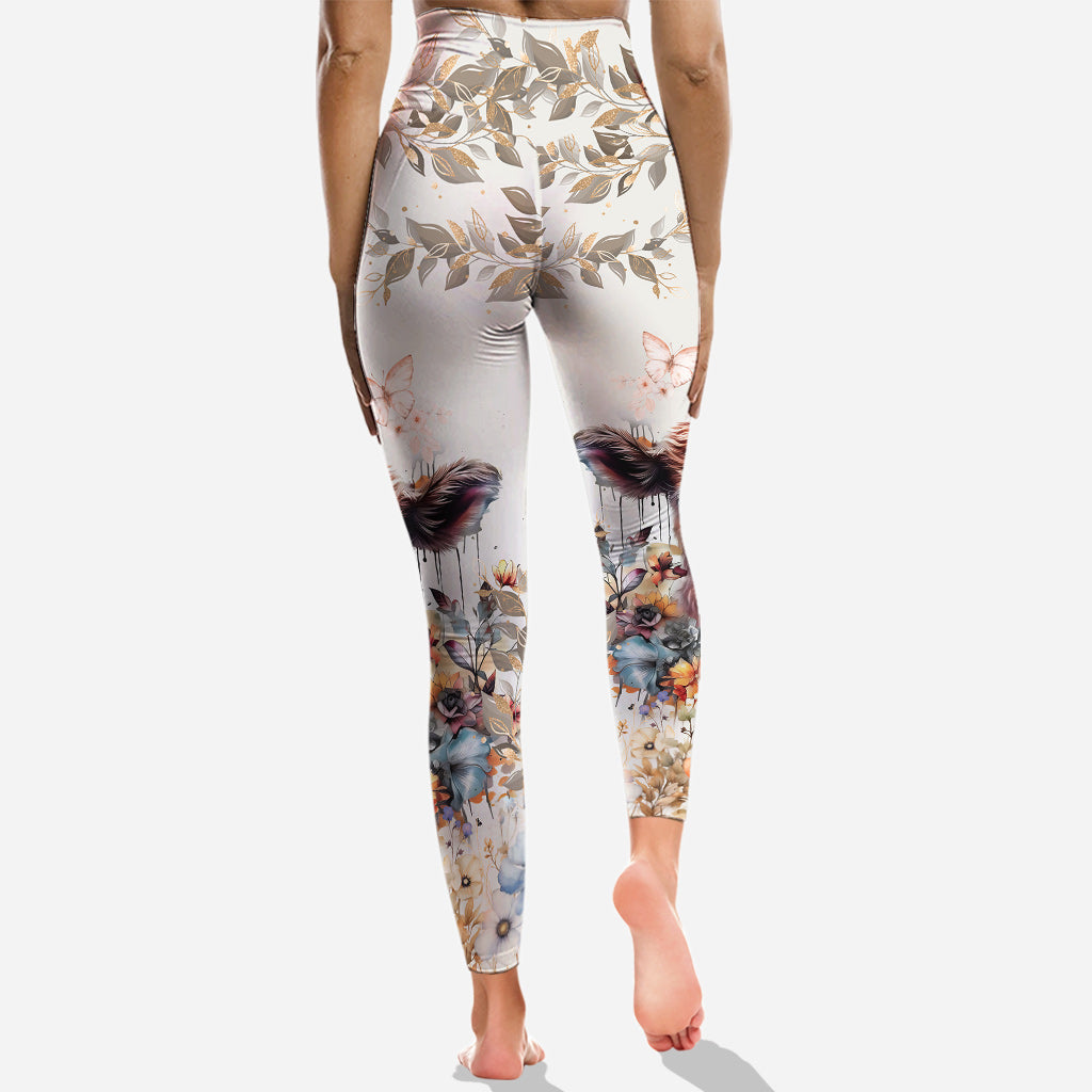 Highland Cow Floral - Personalized Hoodie and Leggings