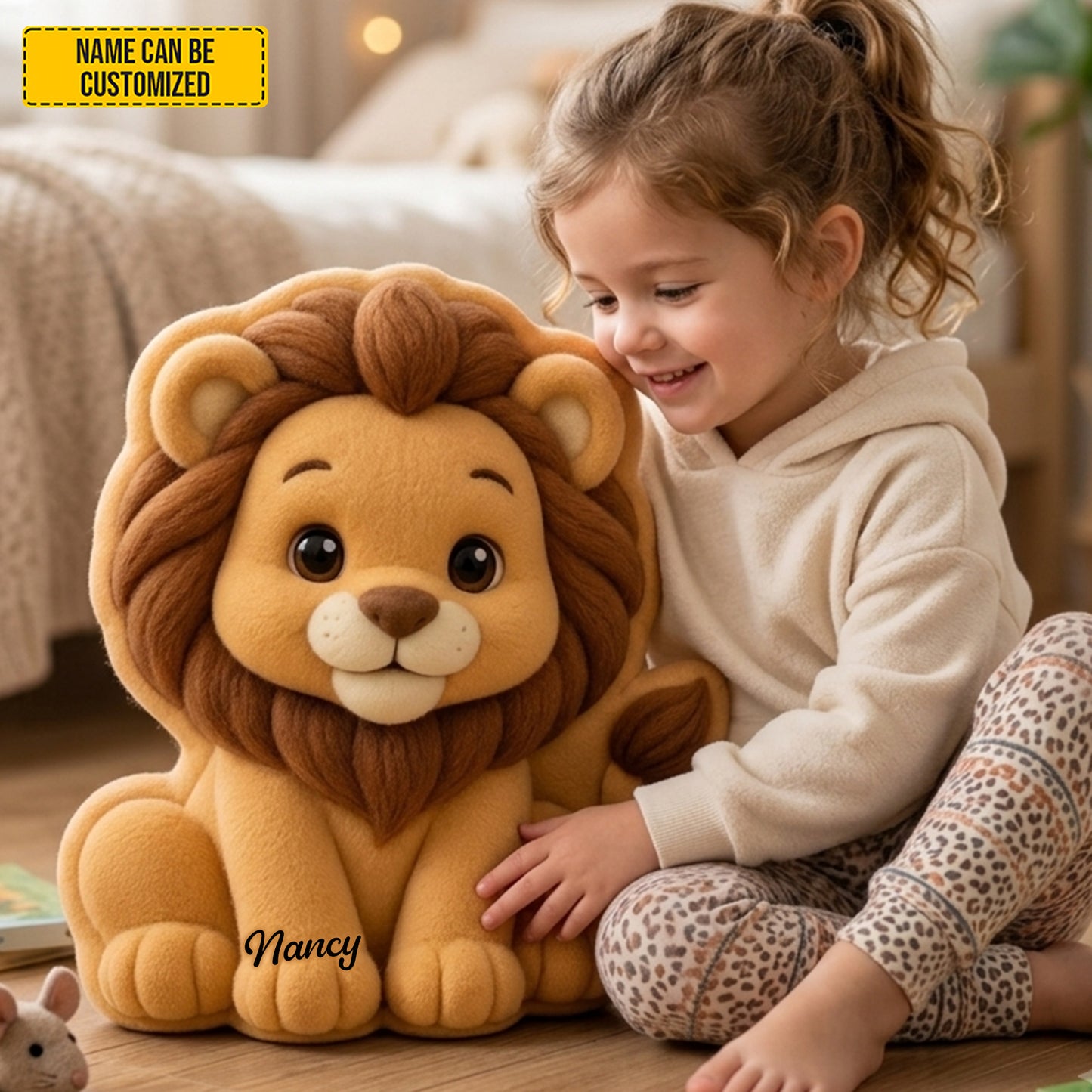 Personalized Cute Lion Custom Shape Pillow