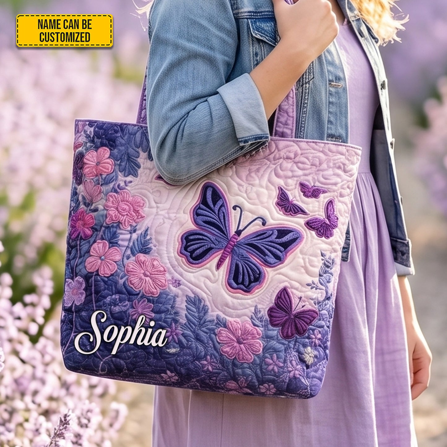 Personalized Dreamy Butterfly Tote Bag