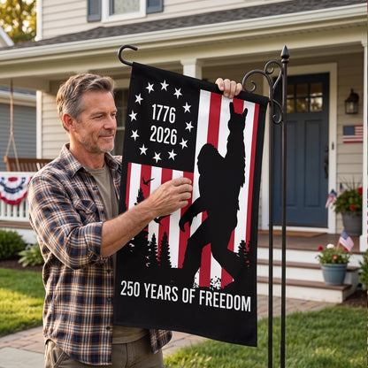 Personalized Bigfoot American Freedom Garden Flag