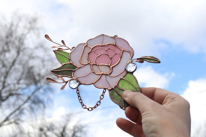 Peony Flower Spring Window Hanging Acrylic