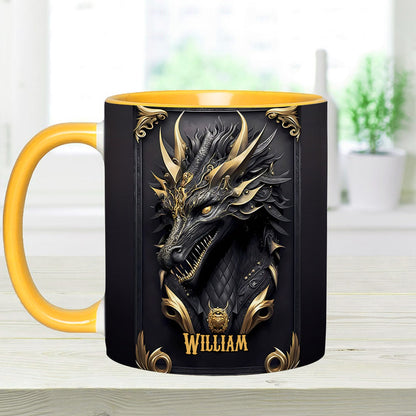 Black Dragon - Personalized Dragon Accent Mug