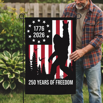 Personalized Bigfoot American Freedom Garden Flag