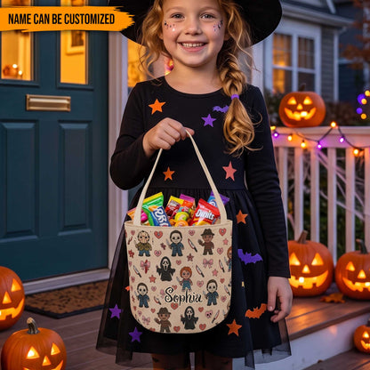 Personalized Cute Horror Characters Halloween Trick or Treat Candy Basket