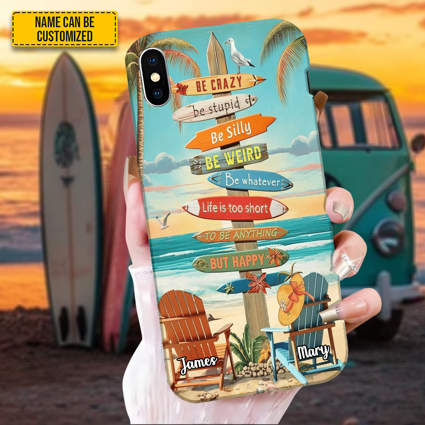 Beach Vibes - Personalized Couple Phone Case