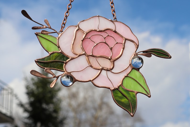 Peony Flower Spring Window Hanging Acrylic