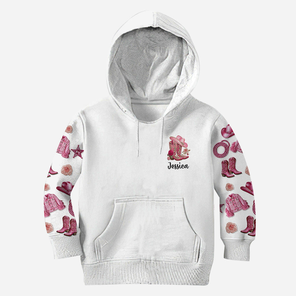Cowgirl Boots Flowers - Personalized Hoodie and Leggings