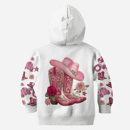 Cowgirl Boots Flowers - Personalized Hoodie and Leggings