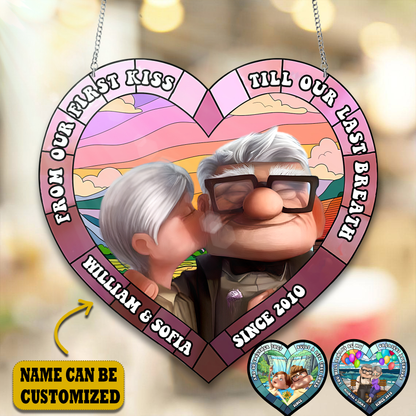 Old Couple Acrylic Window, Couple Acrylic Window Hanging