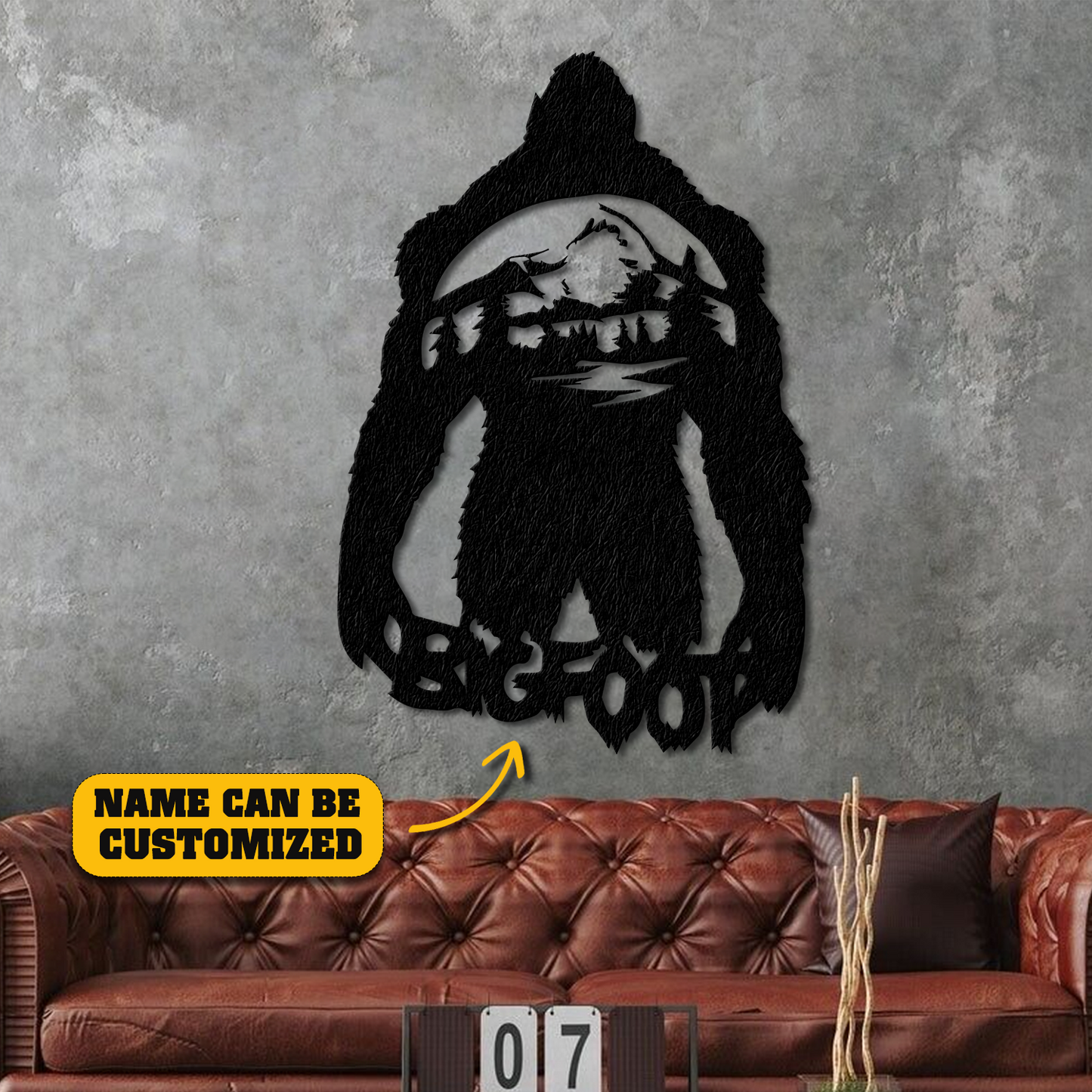 Personalized Bigfoot Metal Sign