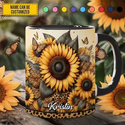Beautiful Sunflower - Personalized Accent Mug
