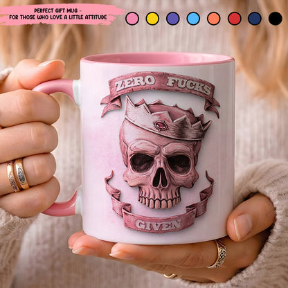 Funny Skull Woman Accent Mug, Perfect Gift Mug