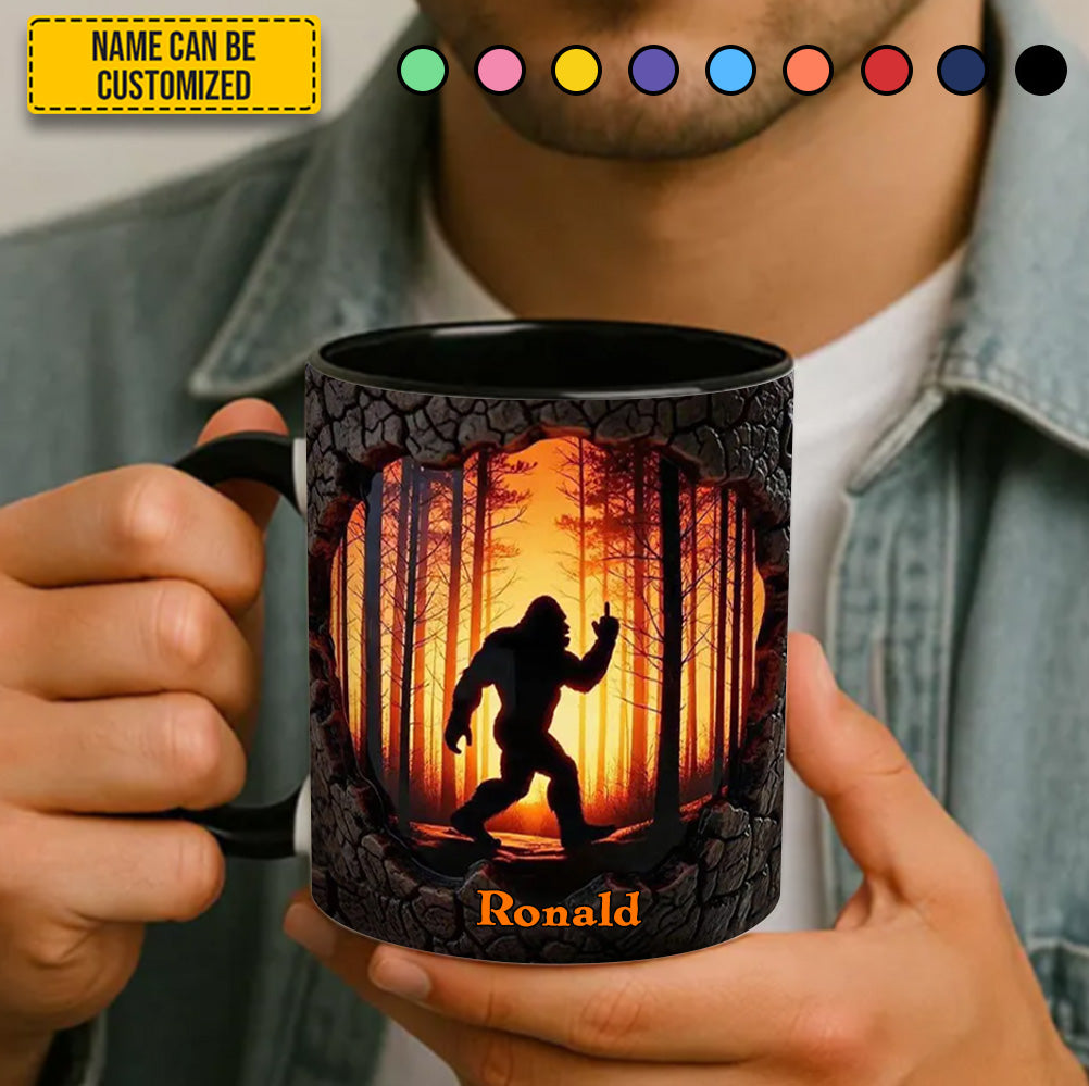 Funny Bigfoot Forest Fire Personalized Accent Mug