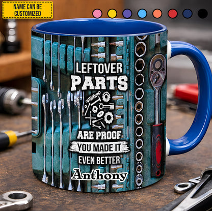 Leftover Parts - Personalized Mechanic Accent Mug