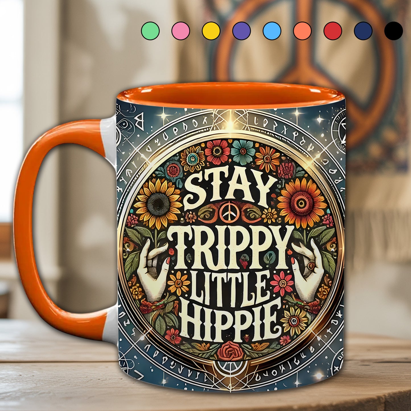 Stay Trippy Little Hippie - Personalized Accent Mug