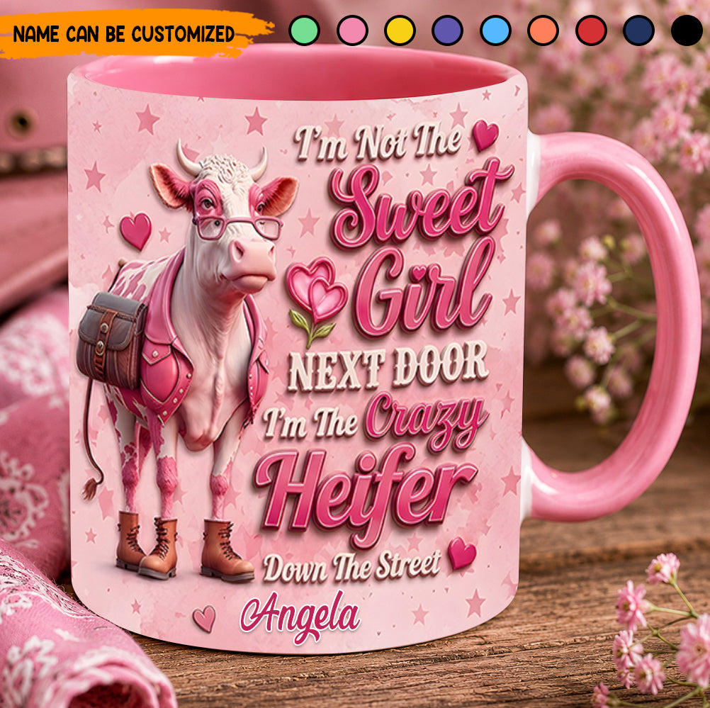 Crazy Heifer - Personalized Cow Accent Mug