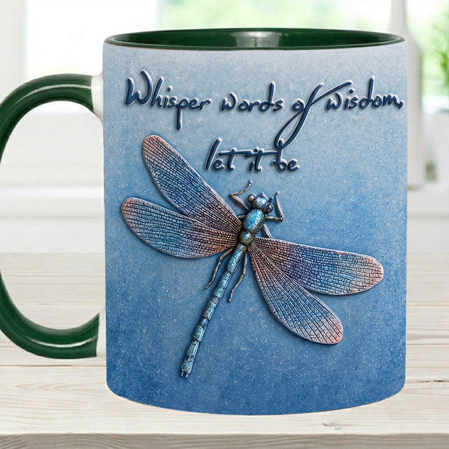 Whisper Words Of Wisdom - Dragonfly Accent Mug