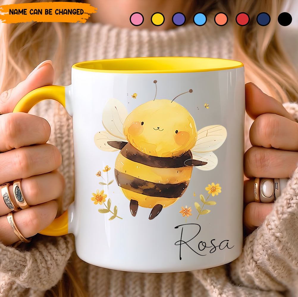 Personalized Cute Bee Accent Mug