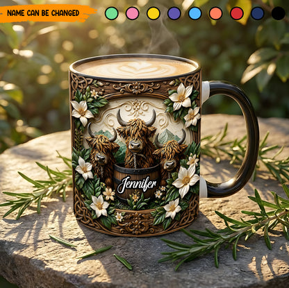 Highland Cow - Personalized Cow Accent Mug