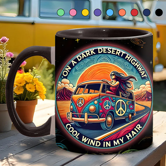 On a Dark Desert Highway - Personalized Accent Mug