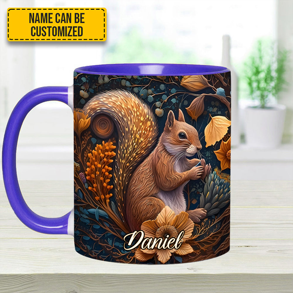 Autumn Squirrel – Personalized Squirrel Accent Mug