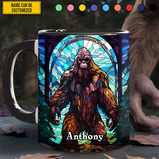 Personalized Bigfoot Stained Glass Accent Mug