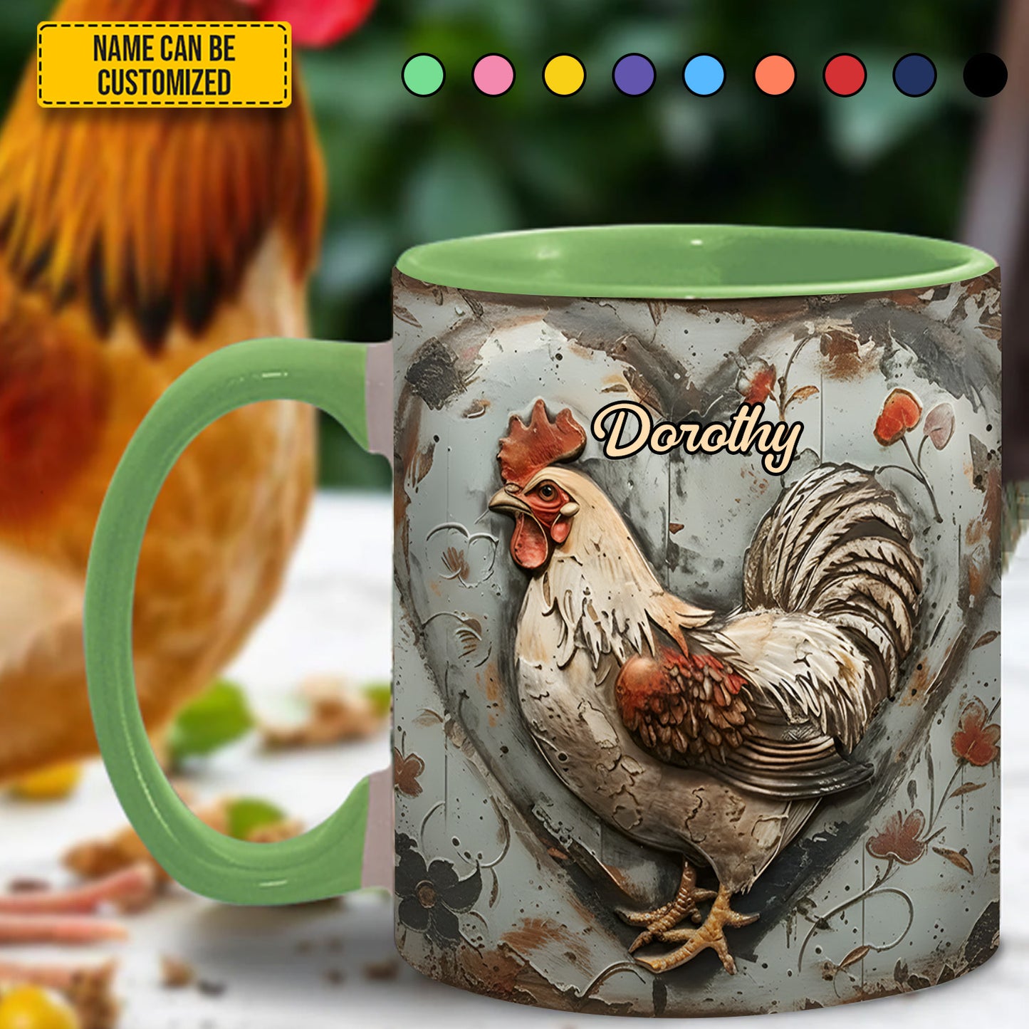 Chicken - Personalized Chicken Accent Mug