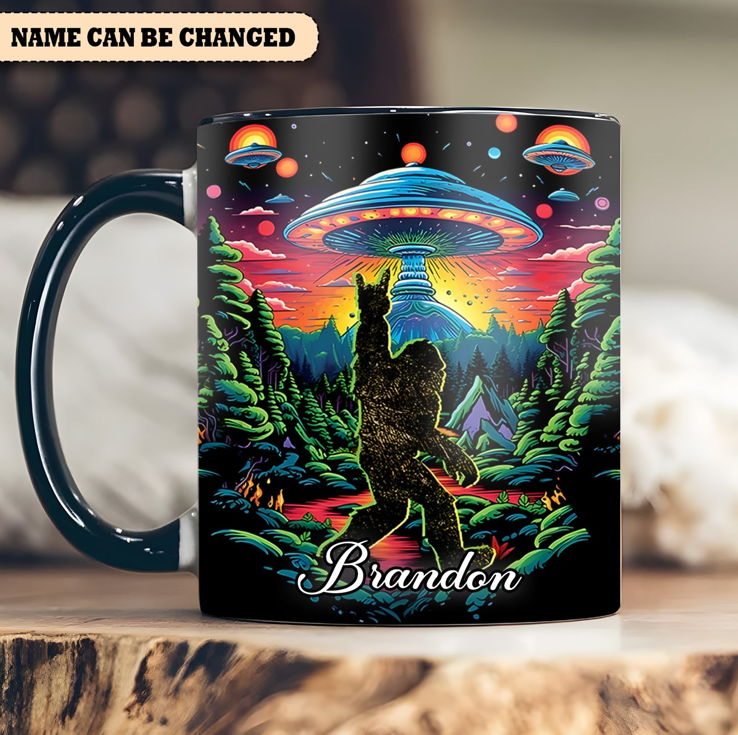 Cosmic Squatch – Personalized UFO Bigfoot Accent Mug