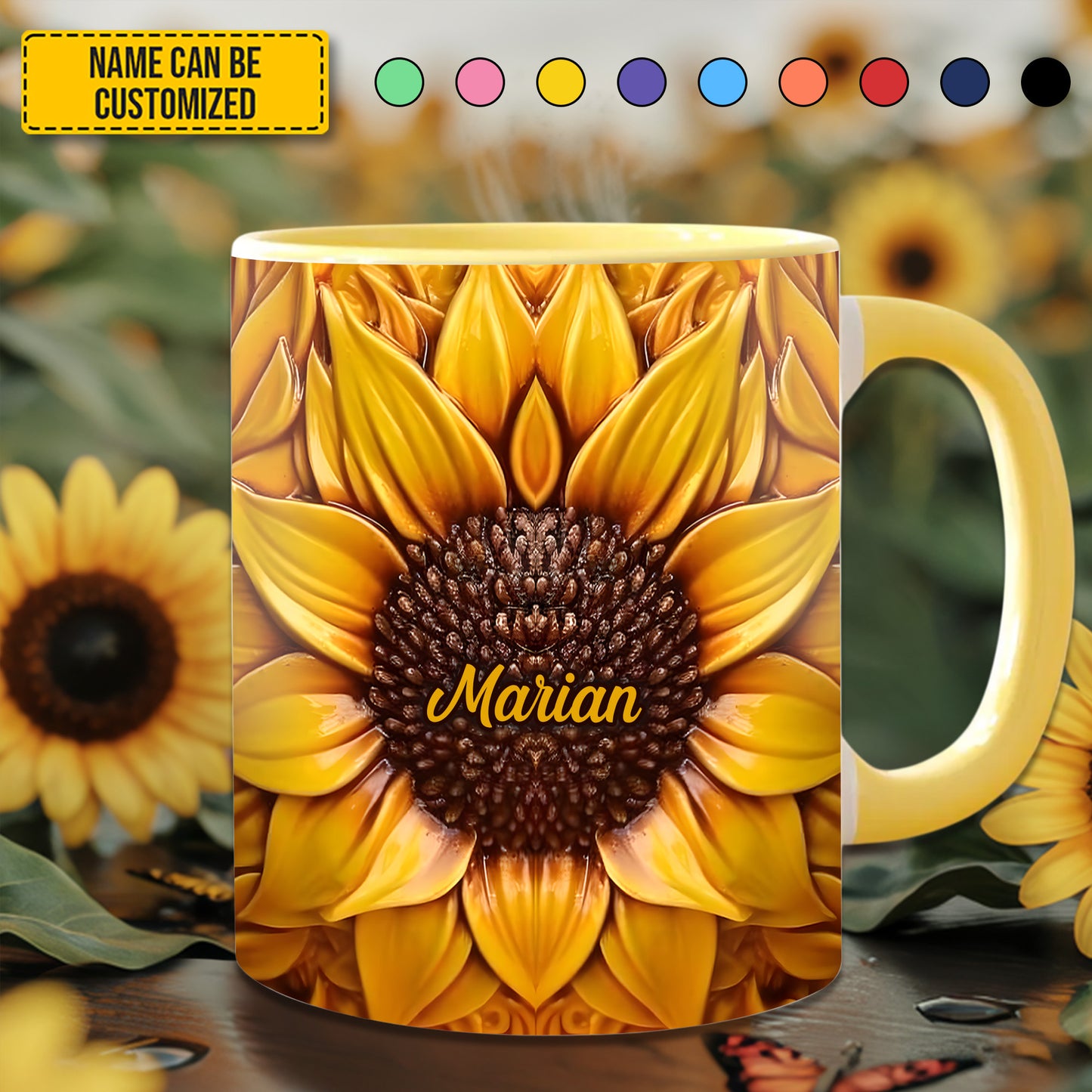 Beautiful Sunflower - Personalized Accent Mug