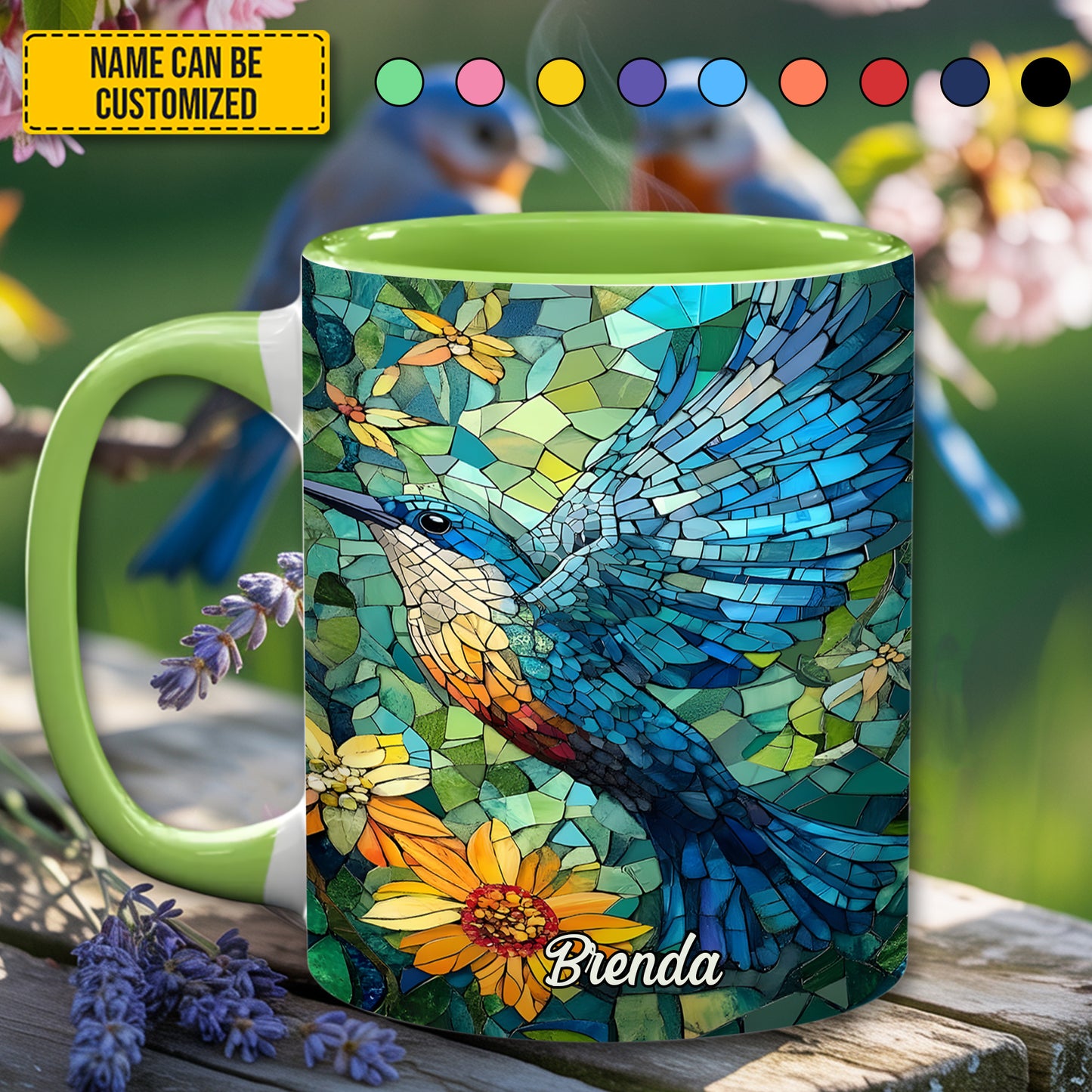 Humming Bird - Personalized Accent Mug