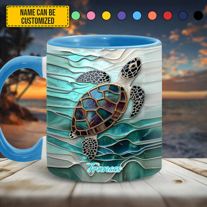 Ocean Turtle - Personalized Turtle Accent Mug