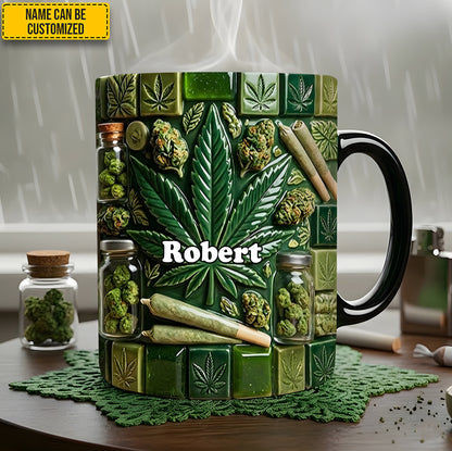 Personalized Weed Elements Accent Mug