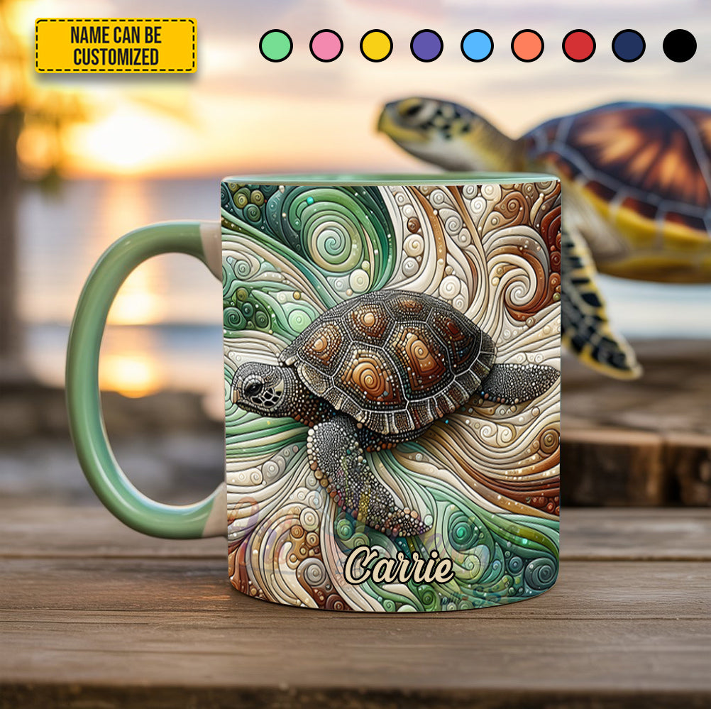 Personalized Ocean Turtle Accent Mug