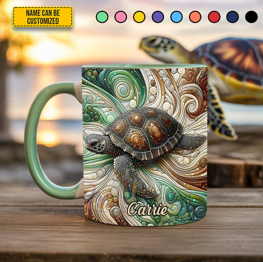 Personalized Ocean Turtle Accent Mug