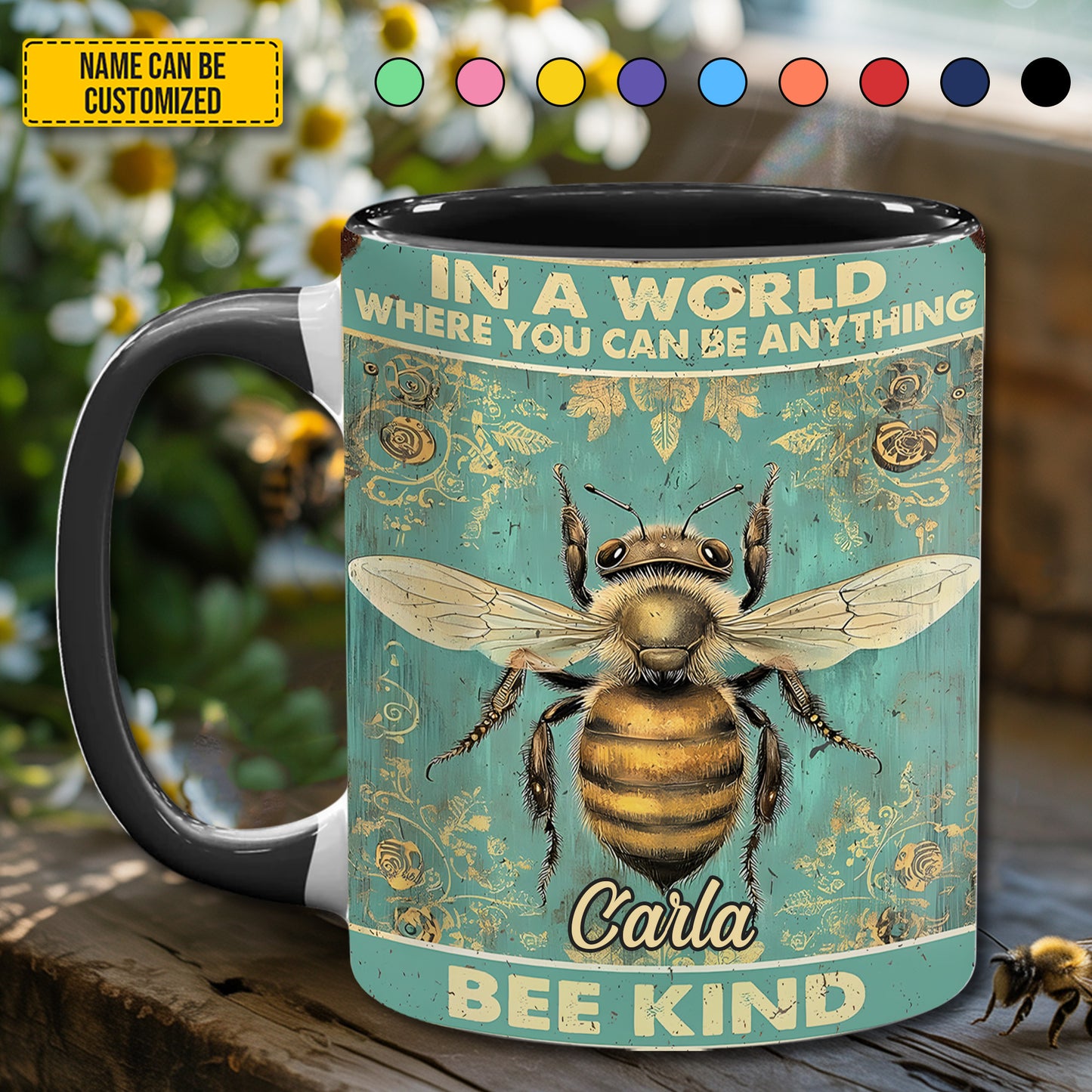 Bee Kind - Personalized Bee Accent Mug