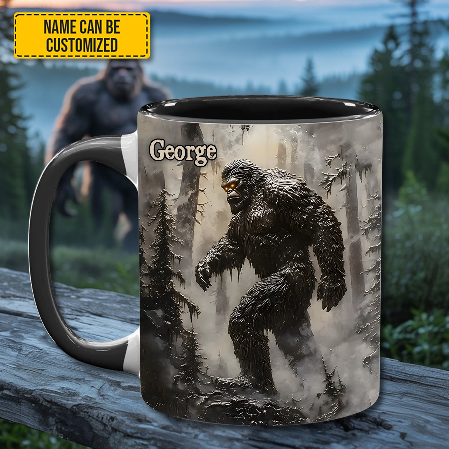 Shadow Stalker – Personalized Bigfoot Accent Mug