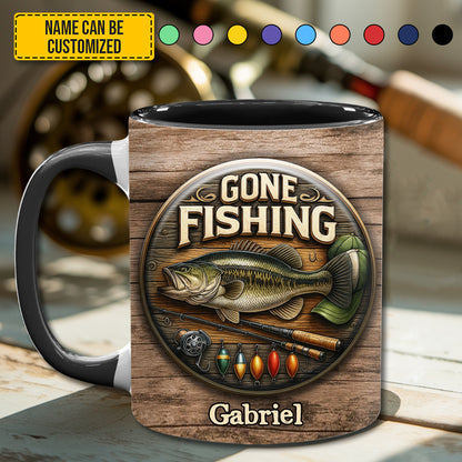 Gone Fishing – Personalized Fishing Accent Mug