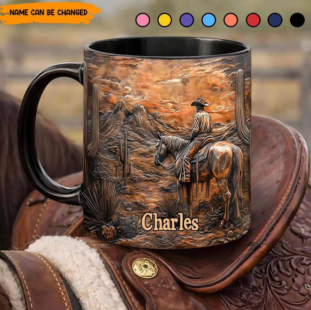 Lone Desert Cowboy – Personalized Accent Mug