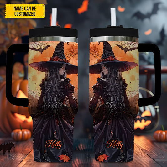 Halloween Witch - Personalized Tumbler With Handle 40oz