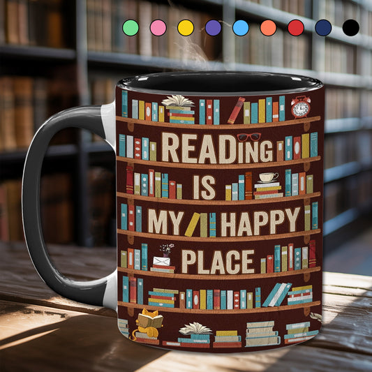 Reading Is My happy Place - Book Accent Mug